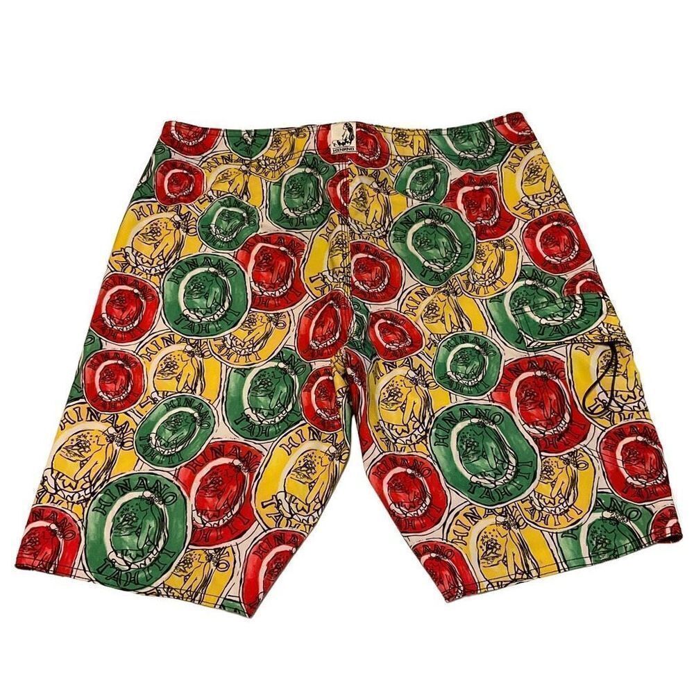 Hinano Tahiti Board Shorts Swim Trunks, Men’s Size 32  Surfer Shorts!